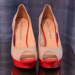 Marc Fisher Platform Peep Toe Heels 8.5